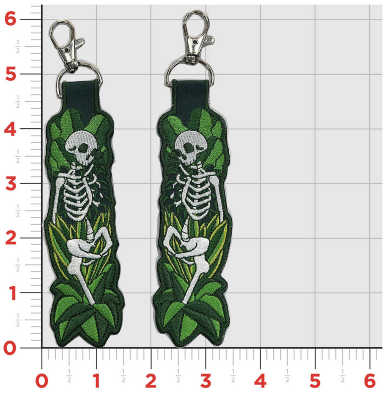 Bone and Dagger Assorted Mercantile - Wholesale Keychain - Unisex - Plant Skeleton Embroidered Keychain1