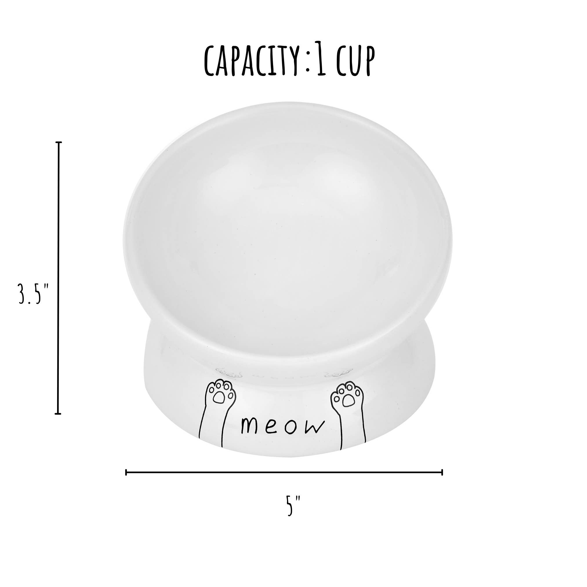Park Life Designs - Wholesale Pet Elevated Bowl - Cat/Dog - Meow Elevated Ceramic Cat Dish - Ideal For Food Or Water14