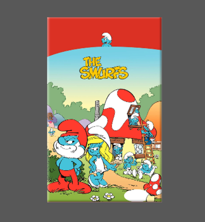 Ba Ba Buttons - Wholesale Magnet - THE SMURFS, Magnet, Button, Mirror, Fridge, 80'S CARTOON0