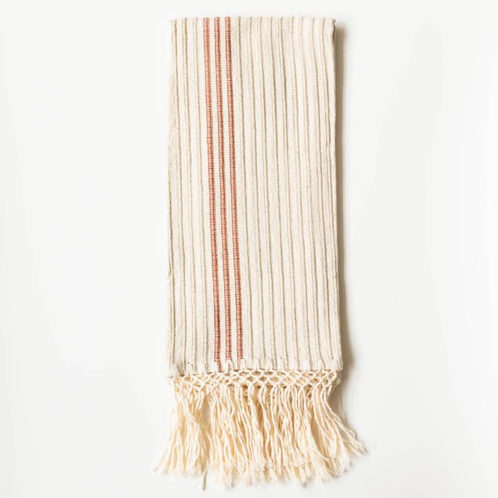 Corded Handwoven Cotton Hand & Kitchen Towel - Cinnamon for wholesale by VOLVERDE