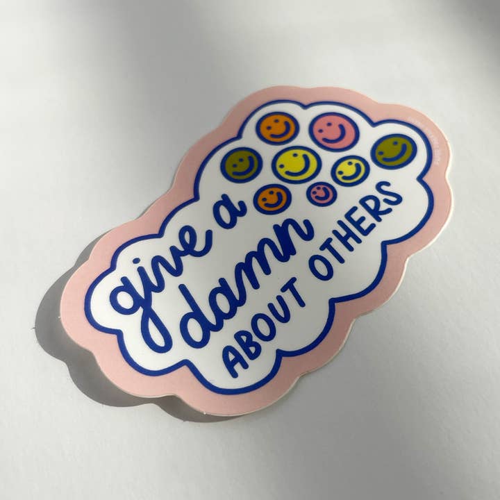 Give a Damn About Others Sticker for wholesale by Paper Parasol Press