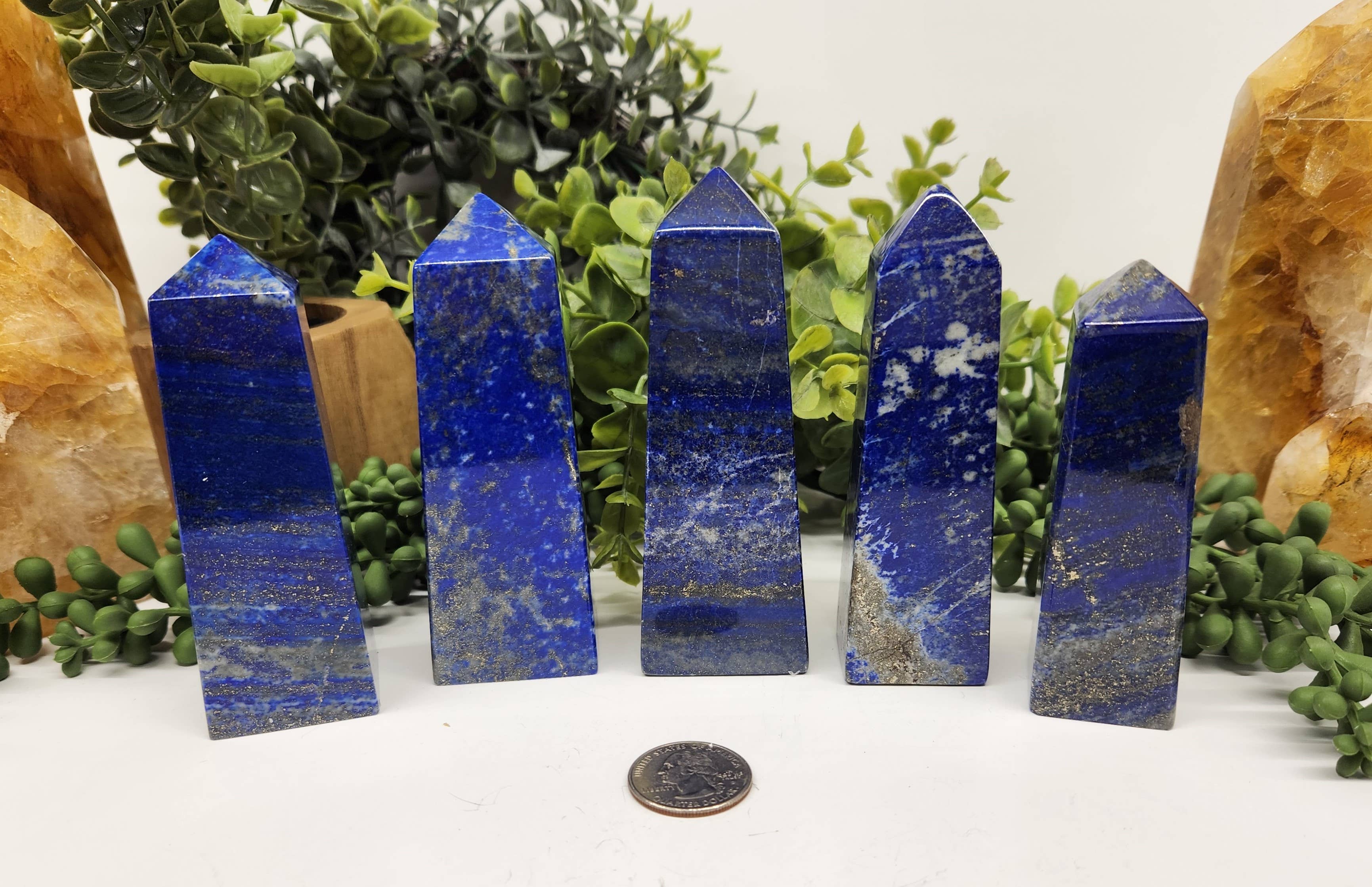 Meraki Gemstones - Venta al por mayor Piedras/cristales espirituales - Torre Obelix de 4 lados con lapislázuli2