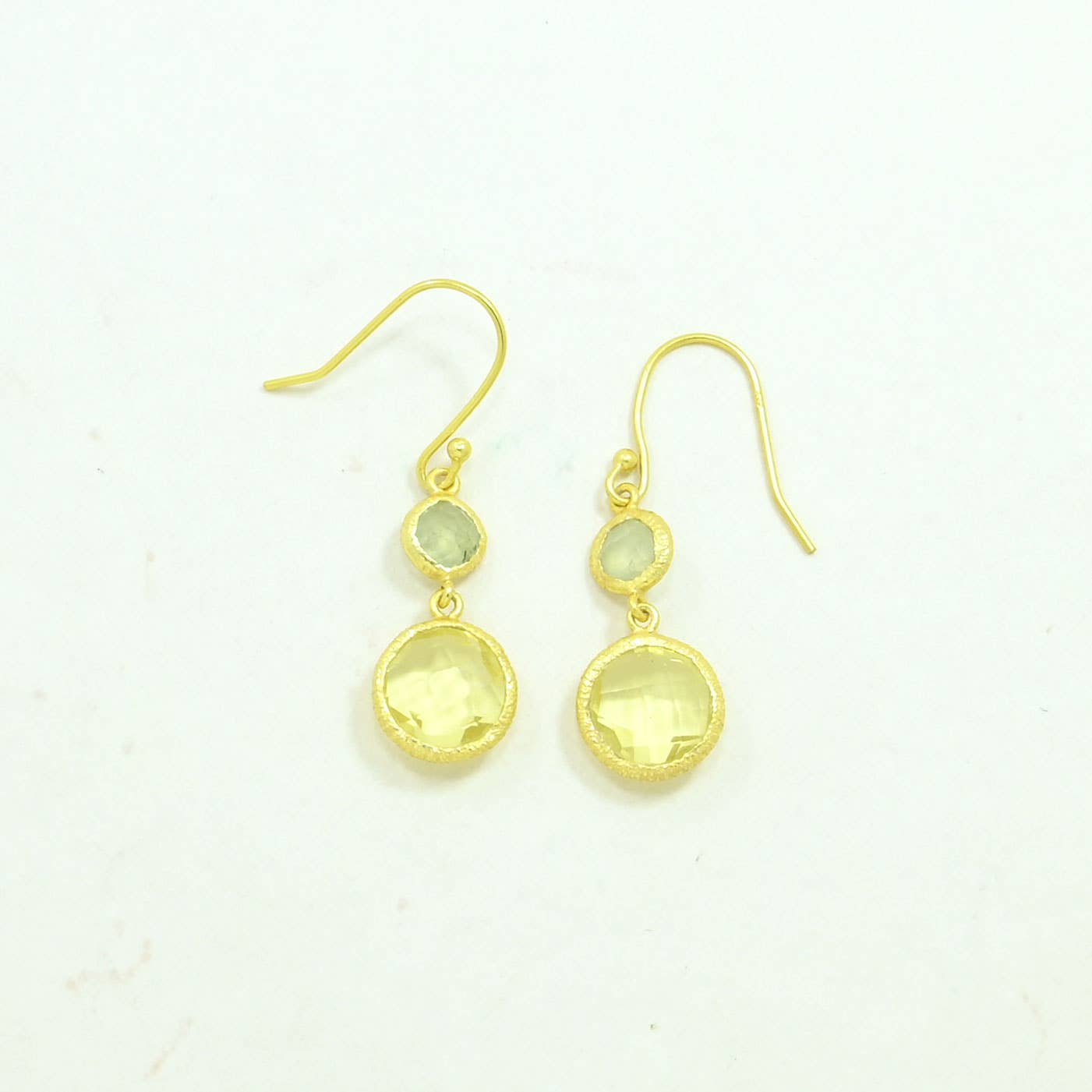 Schmuckoo Berlin - Wholesale Dangle Earrings - Yulia Earring Gold Silver 925 - Citrine & Prehnite2