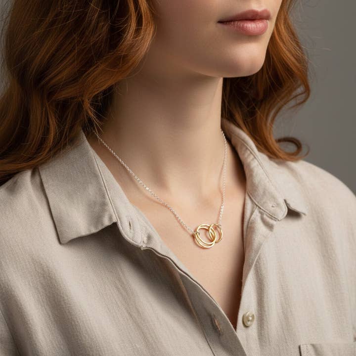 J + I Jewelry - Wholesale Pendant/Charm Necklace - Everlinked Hammered Gold Necklace2