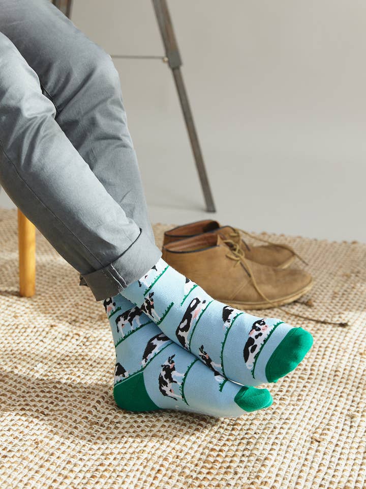 Nakoa The Label - Wholesale Socks – Unisex - Sock ~ Cow ~ Blue6