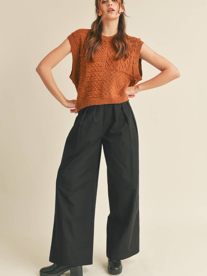 &MERCI – wholesale Tröjväst – Dam – MÖNSTRAD KABELSTICKAD VÄST MSW102238