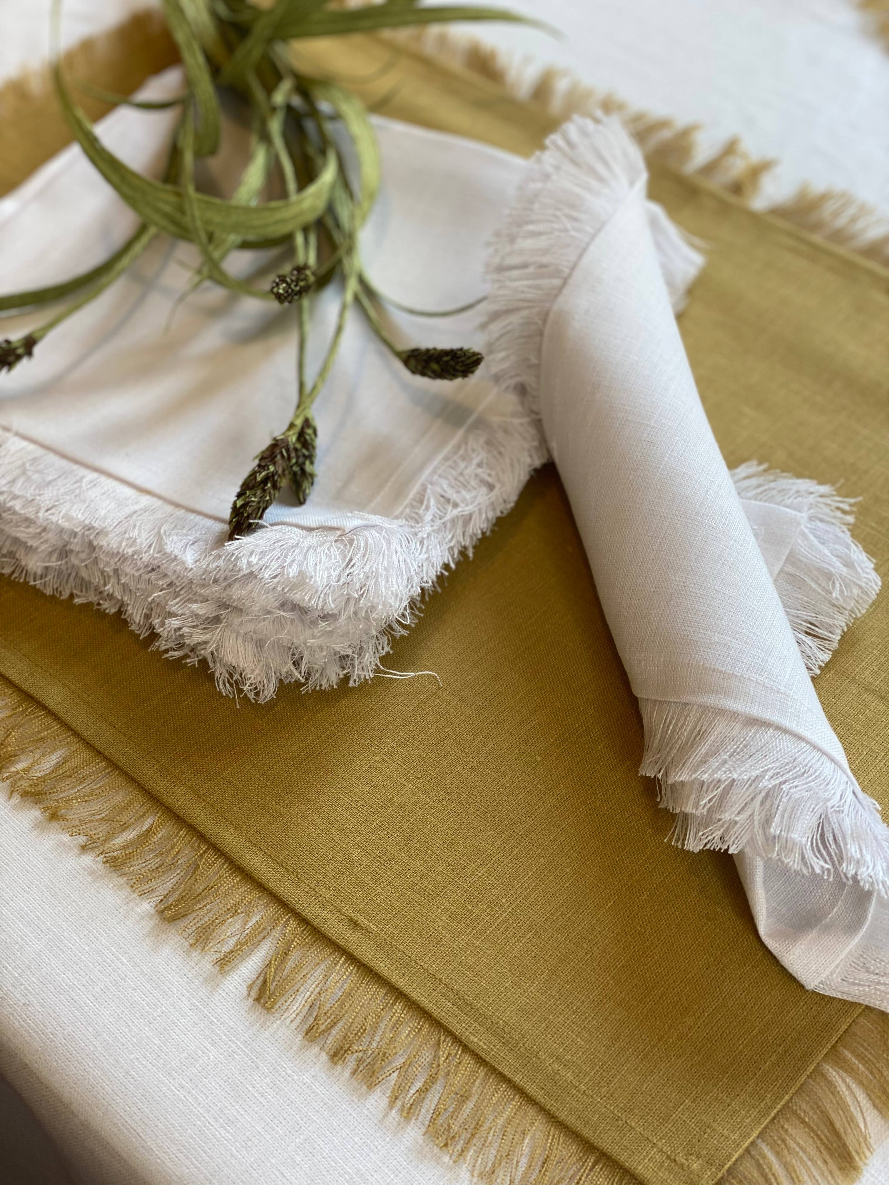 KEY LOOK1916 MILANO - Wholesale Dinner & Cloth Napkin - Linen napkins with fringes1