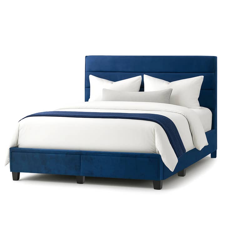 Navy Blue Queen Captain's Bed with Storage Drawers for wholesale by Glamour Home