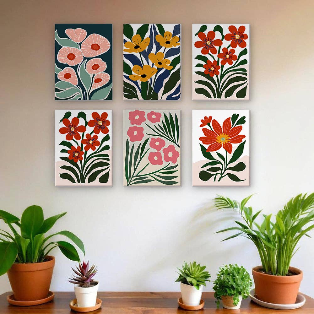 Paint Your Numbers – Großhandel Bastelset – Botanical Brights 6er-Pack Mini-Mal-nach-Zahlen-Set16