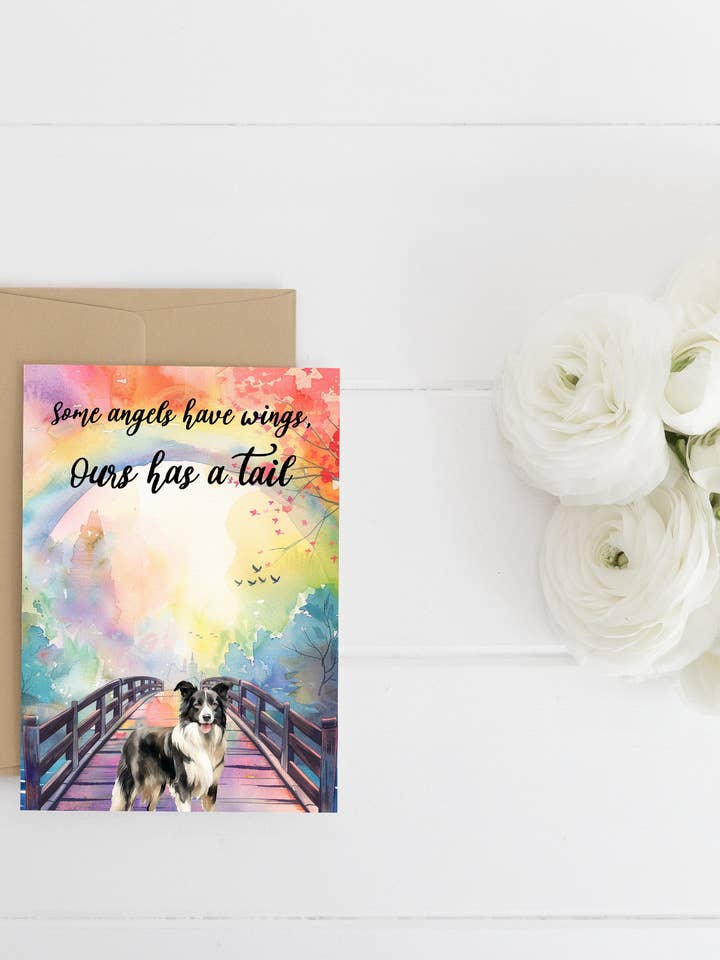Alcuni angeli hanno ali, il nostro ha una coda (carta BORDER COLLIE) per la vendita all'ingrosso da parte di Homemade Hollydays Wholesale