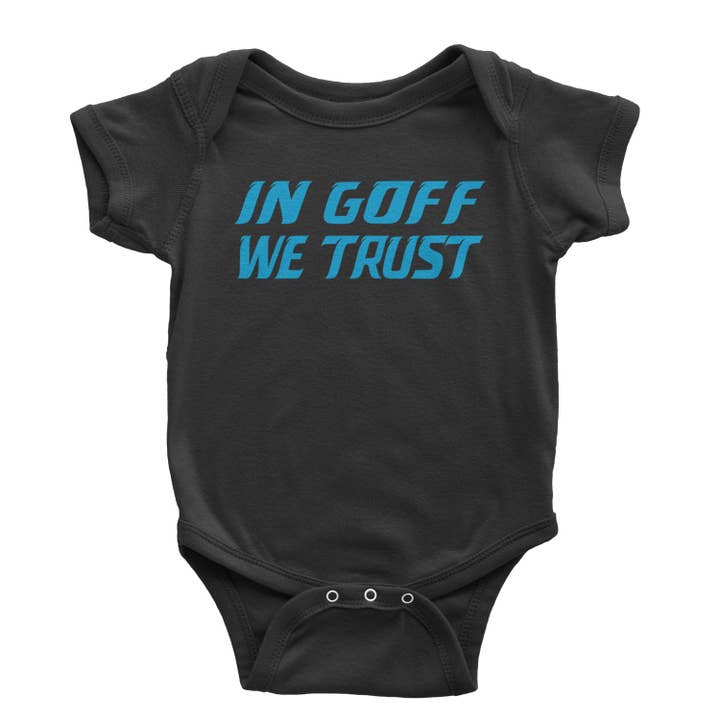 In Goff We Trust Detroit Infant One-Piece Romper Bodysuit or Toddler T-shirt for wholesale by Expression Tees