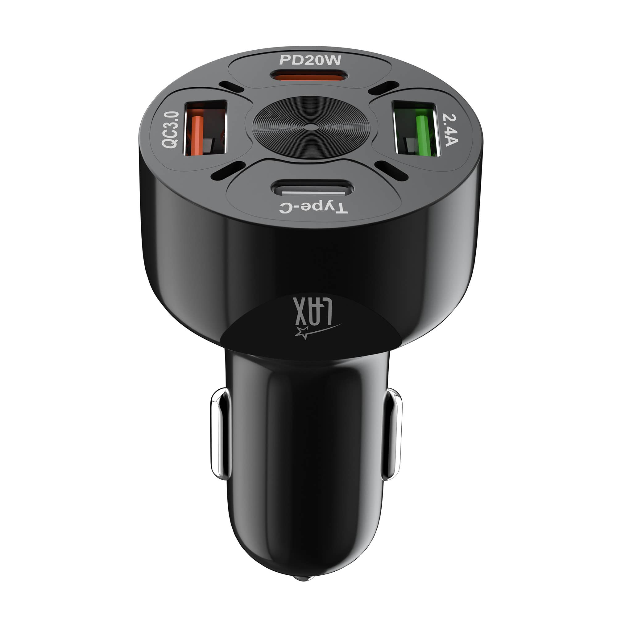 LAX Gadgets - Wholesale Portable Charger - LAX USBPD 4 Port Car Fast Charger with Retail Pack7