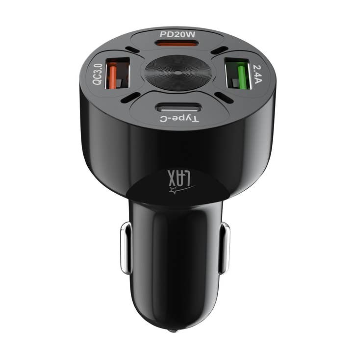 LAX Gadgets - Wholesale Portable Charger - LAX USBPD 4 Port Car Fast Charger with Retail Pack7