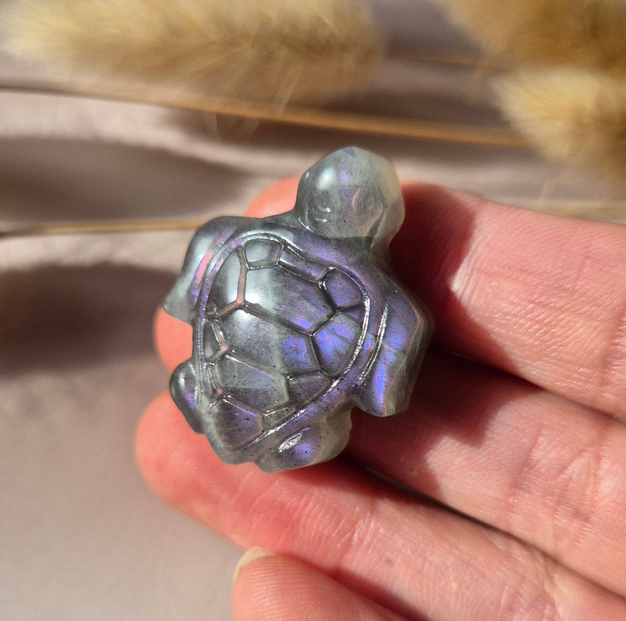Moonlight Gemstones - Wholesale Spiritual Stone/Crystal - Purple Labradorite Turtle – Gemstone Carving (3cm)
