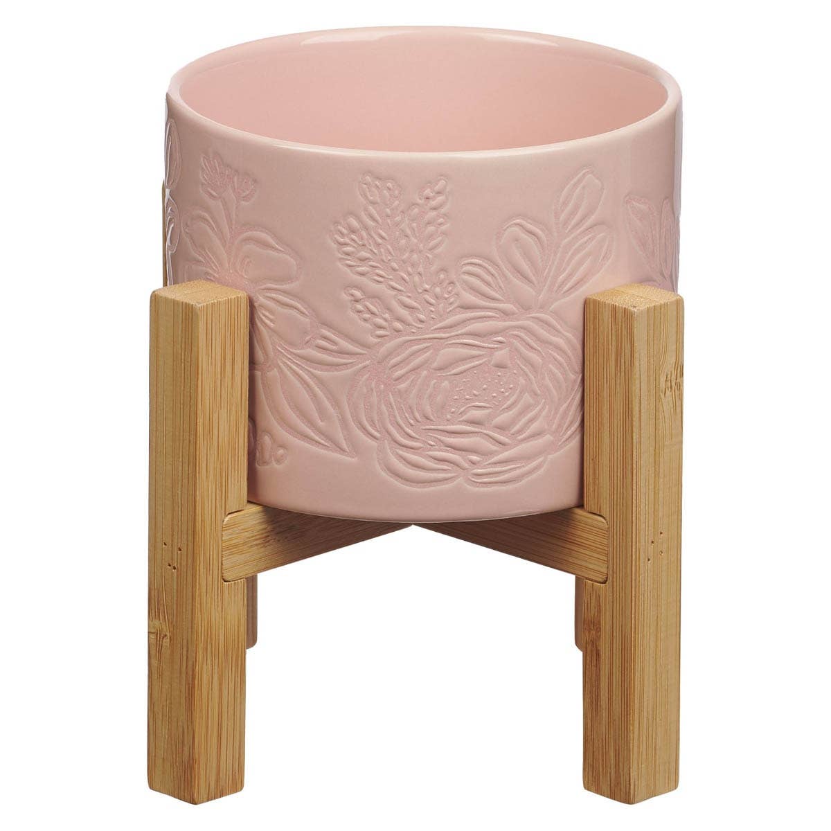 Christian Art Gifts - Vente Pot - Jardinière avec support en bois Phil. 1:6 floral rose1