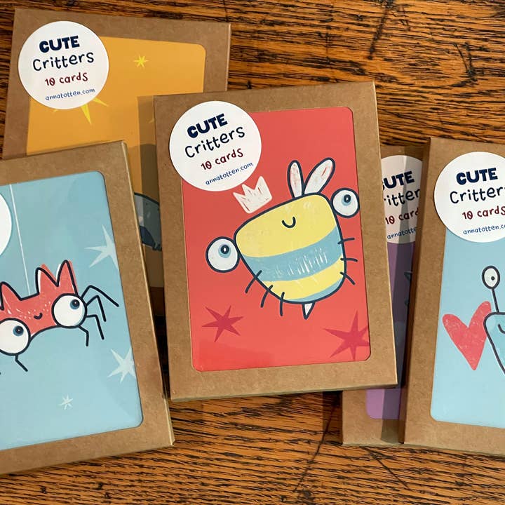 Cute Critters | Ensemble mixte de 10 cartes pour la vente par Anna Totten