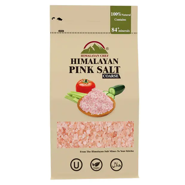 WBM LLC – Sal por atacado – Sal Rosa do Himalaia Chef - Saco de Sal Re-selável | 0,5 lb6