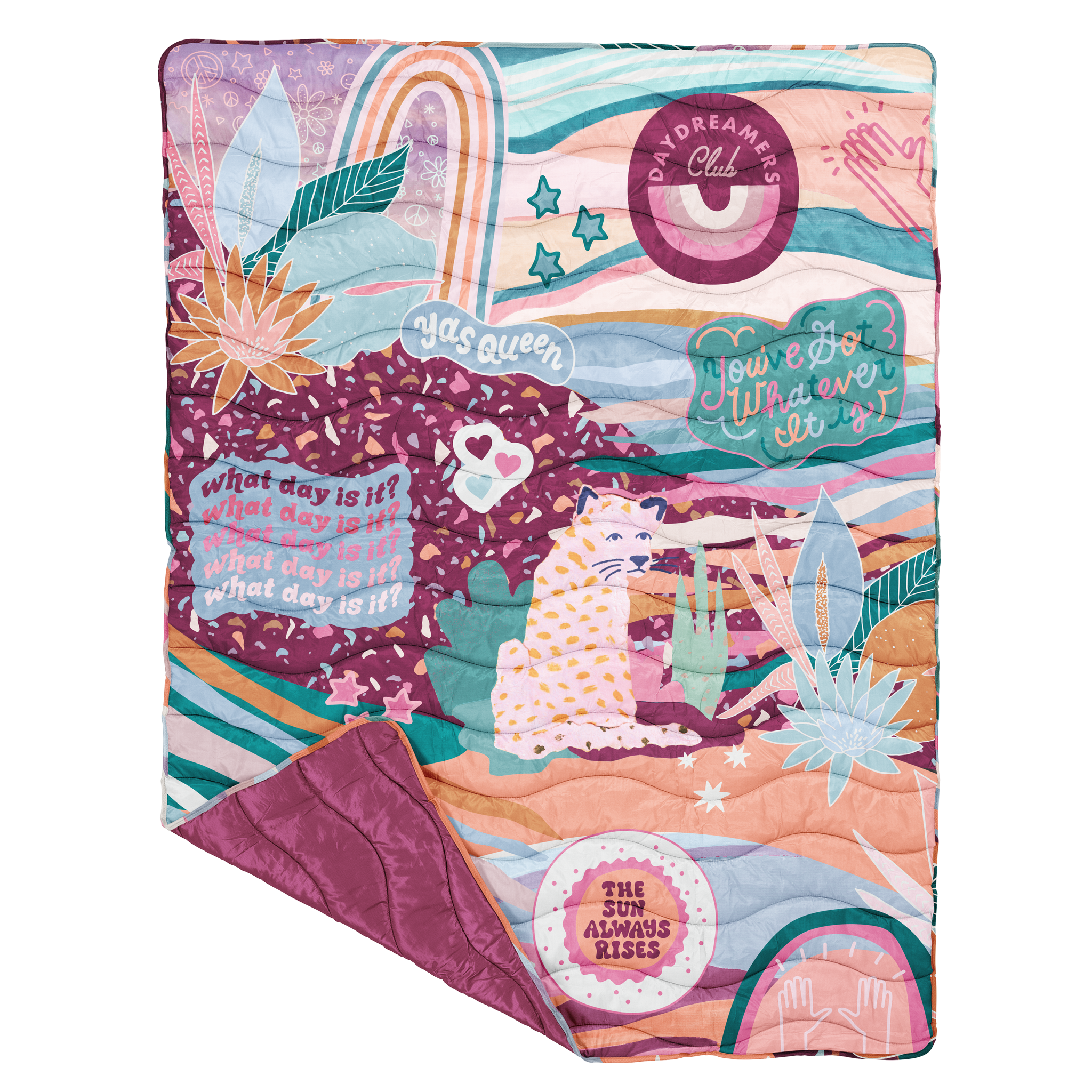 Talking Out of Turn - Wholesale Decoratiedeken - Puffy deken met opvallende prints en kleuren11