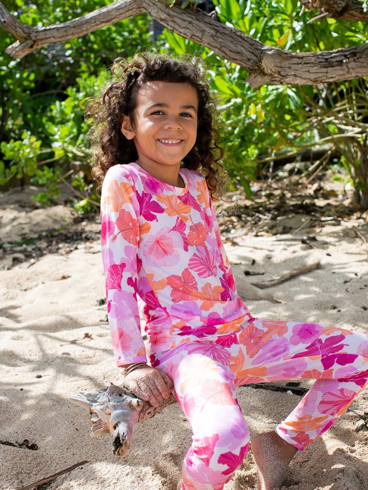 Waimea Garden Pyjamas, 2-teilig für den Großhandel von Kahakai Kids Collection