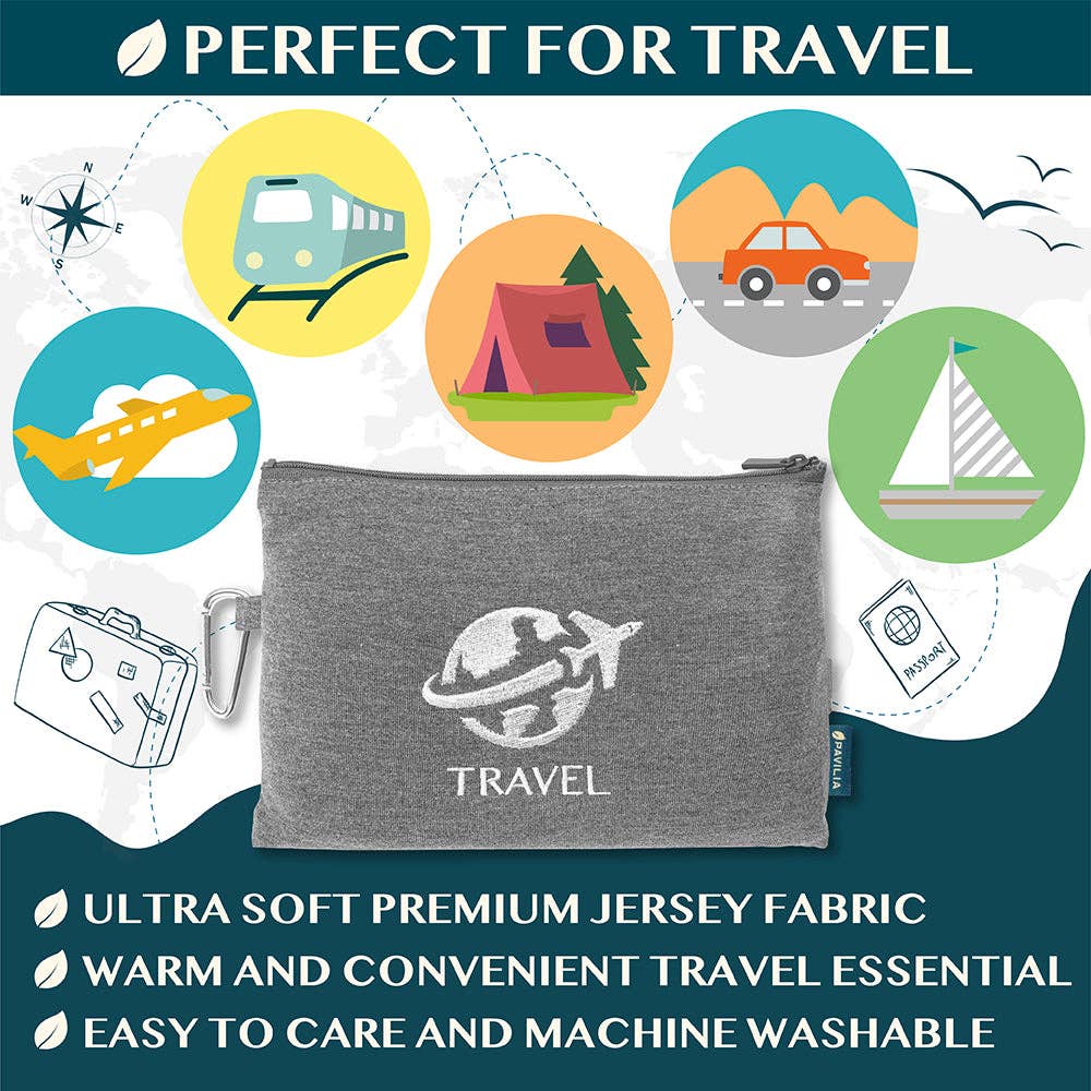 Pavilia - Wholesale Travel Blanket - Compact Fleece Travel Blanket Pillow31