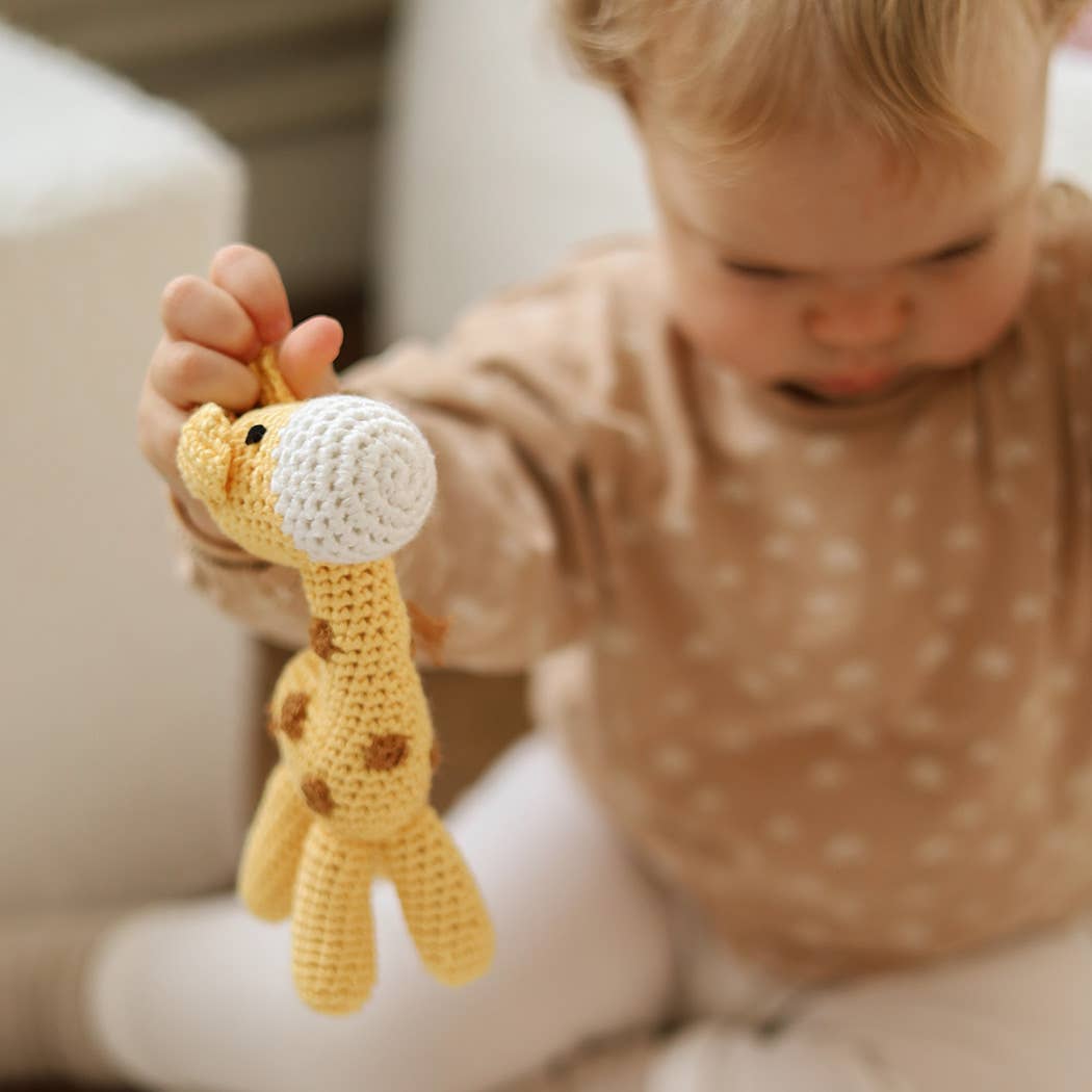 Cheengoo - Wholesale Handheld Rattle - Baby - Standing Giraffe Hand Crocheted Rattle2