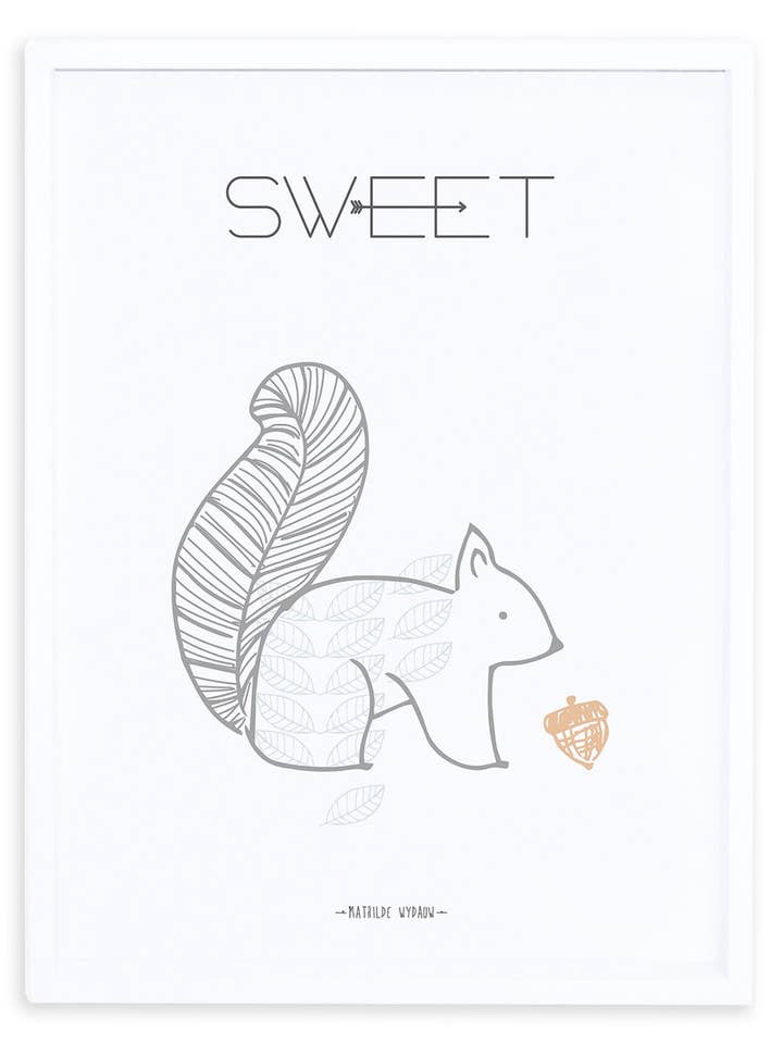 NORDIC - Affiche encadrée écureuil (P0208C) pour la vente par LILIPINSO