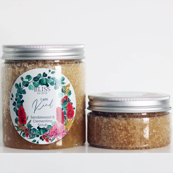 BLISS by Waddell & Co - Wholesale Body Scrub/Exfoliant - Sandalwood & Clementine Sugar Scrub - I am Kind3