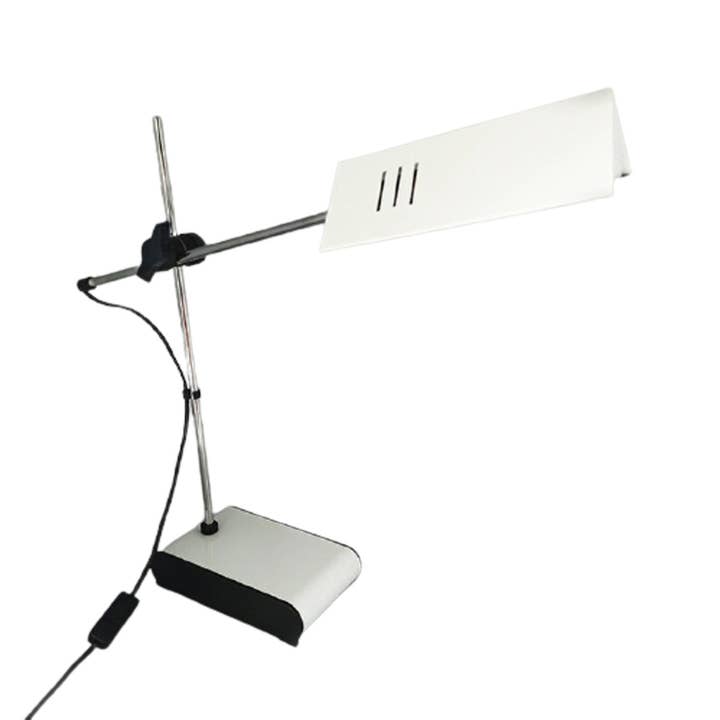 1970'erne Bedøvelse Original Vintage Hvid Bordlampe design af V for engroshandel hos MadInteriorArt