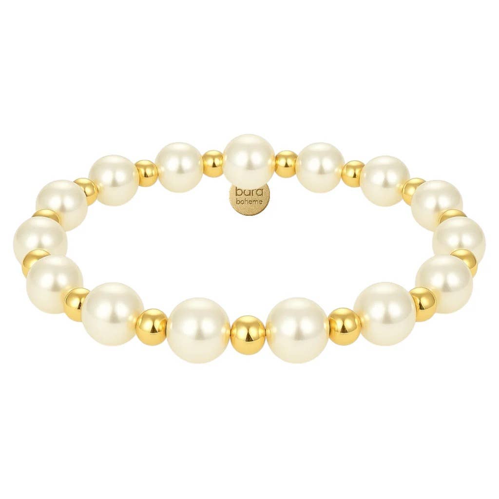 bara boheme - Wholesale Beaded Bracelet - Lola | Gold Filled Beaded Bracelet with Pearls0