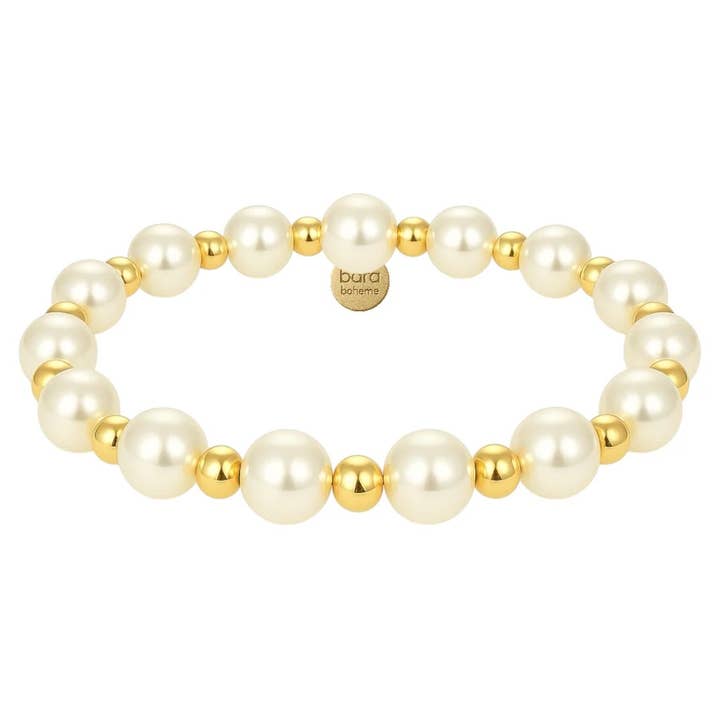 bara boheme - Wholesale Beaded Bracelet - Lola | Gold Filled Beaded Bracelet with Pearls