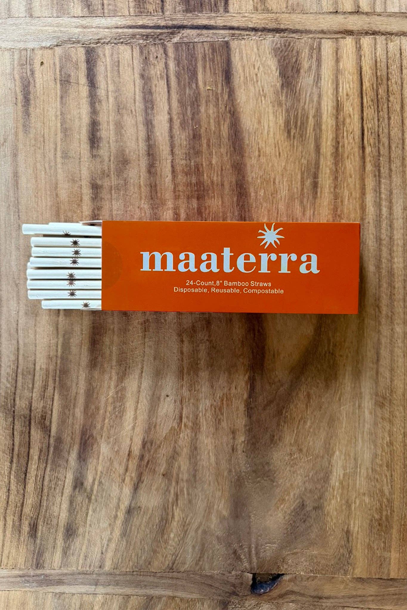 maaterra - Wholesale Drinking Straw - Bamboo Straws | 8 Inch | 24 count5