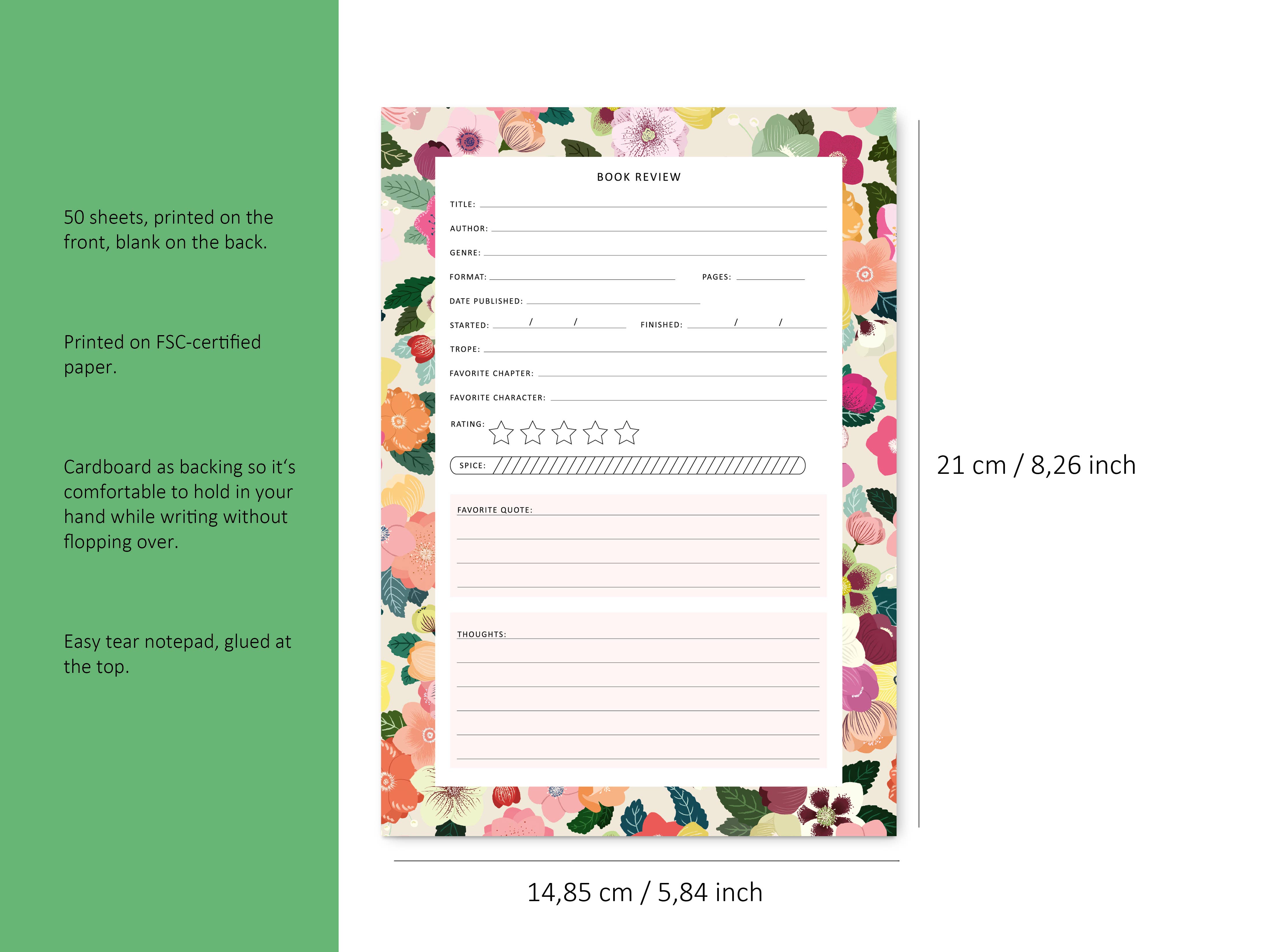 Emadam - Art & Design – wholesale Notepad – Notebook for Book Reviews, A5, Gift for Bookworm1