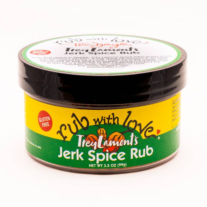Trey Lamont's Jerk Rub for wholesale by Tom Douglas Rub with Love
