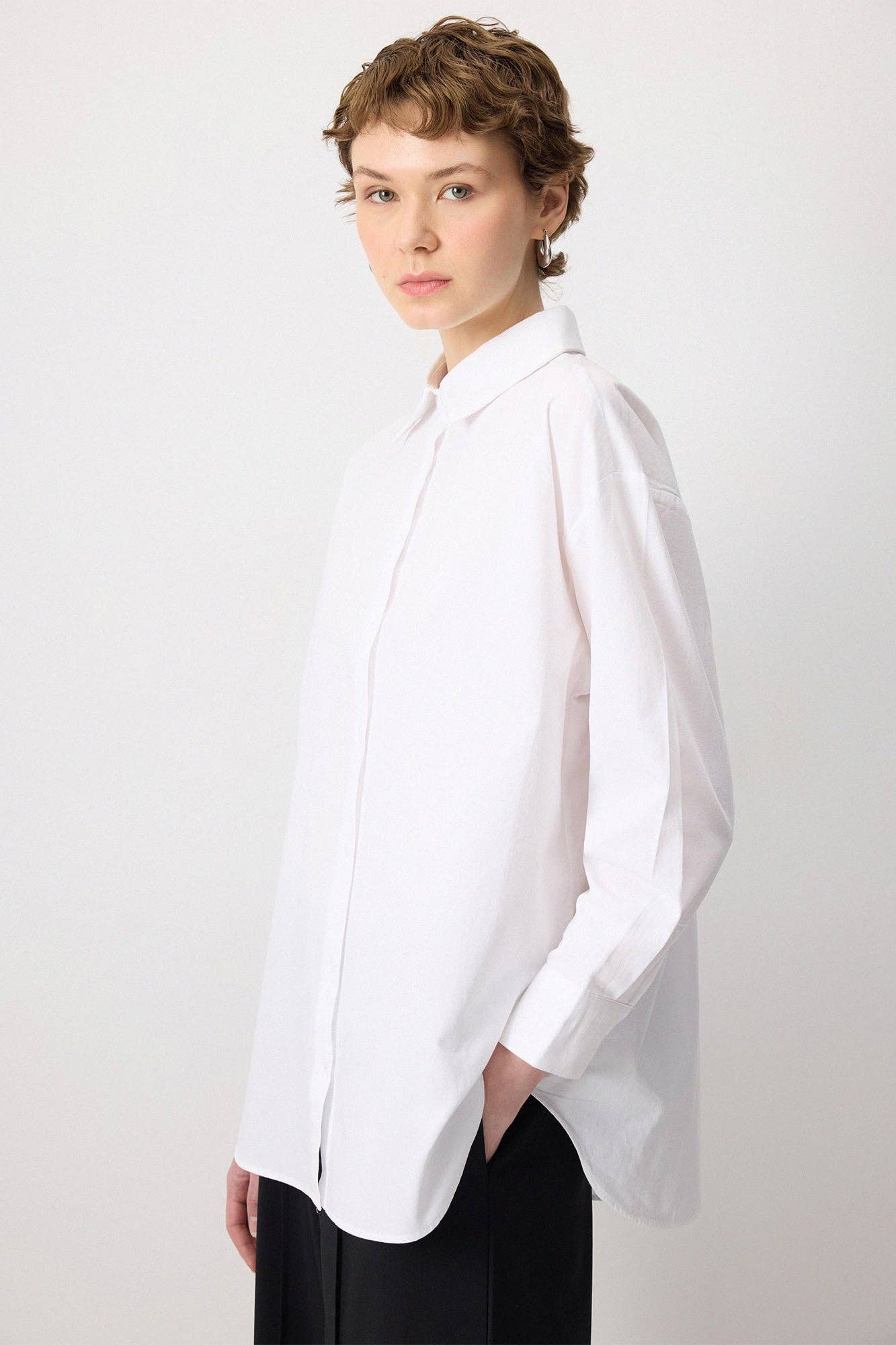 COTTON OVERSIZE SHIRT - CRISP WHITE for wholesale on Faire0