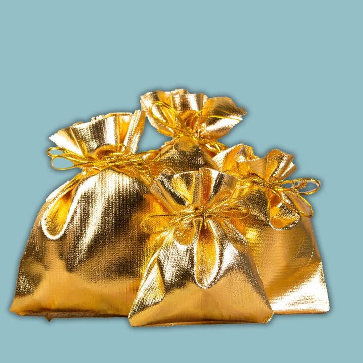 High Gloss Gold Gift Bag - Luxury Gift Bags 50 Pieces for wholesale by kadopapier.net