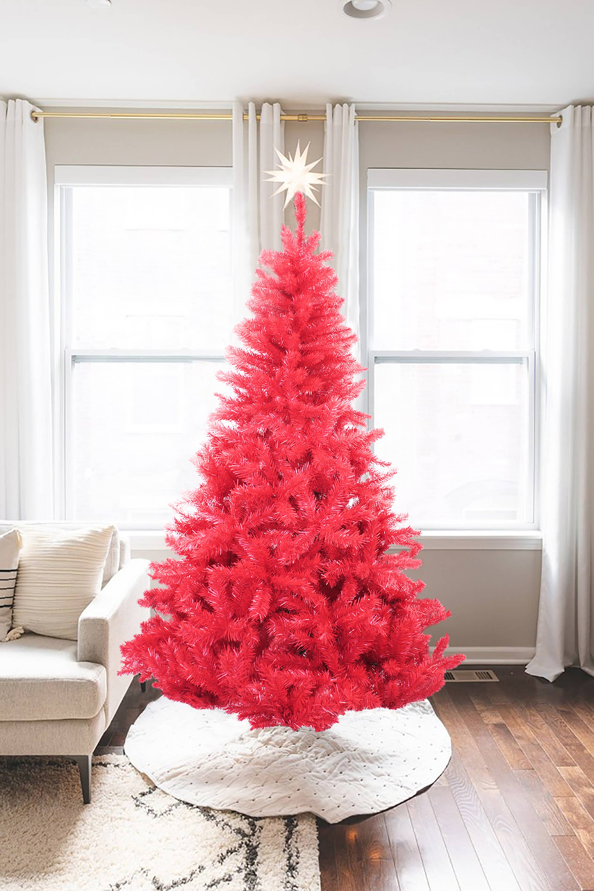 Perfect Holiday - Wholesale Artificial Christmas Tree - 6' Norway Pine Tree for Halloween and Christmas -OR,RD,BL,PK5