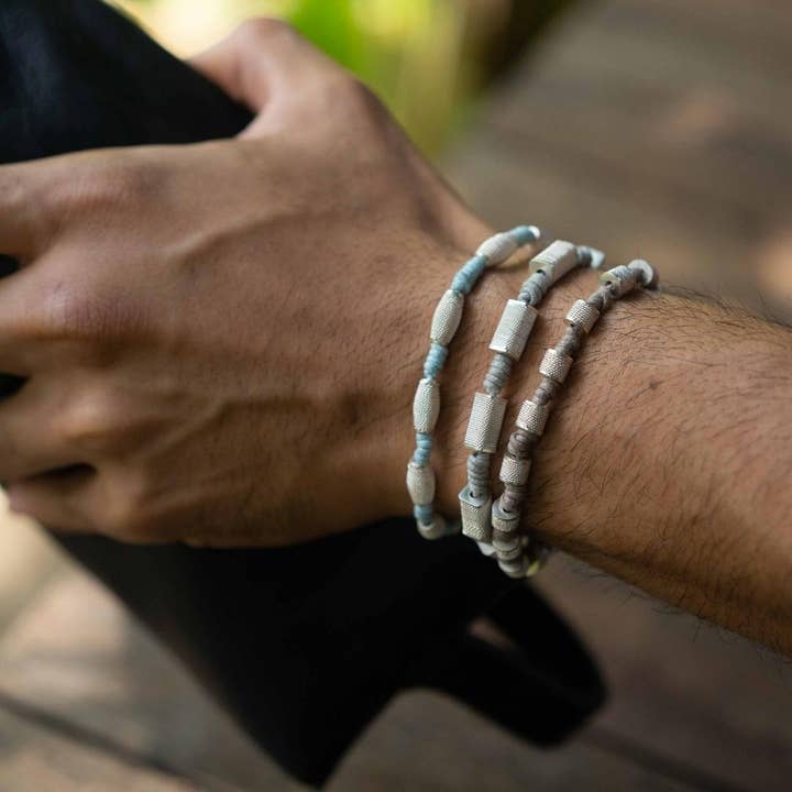 Armbånd til mænd med sterling sølv elementer for engroshandel hos Aline Bassani