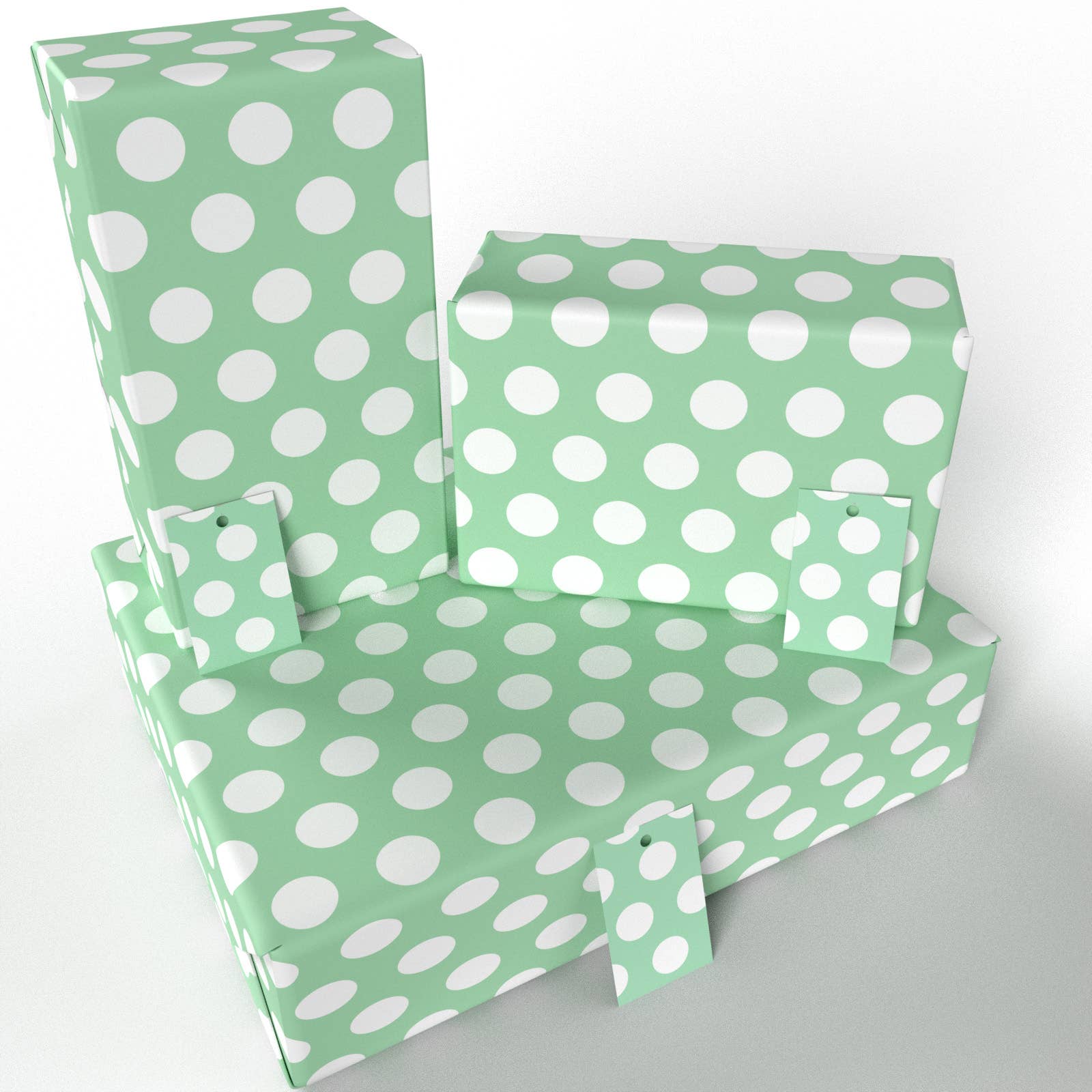 Re-wrapped – wholesale Flat wrap – Polka Dot Green Wrapping Paper • ECO Friendly • UK Made2