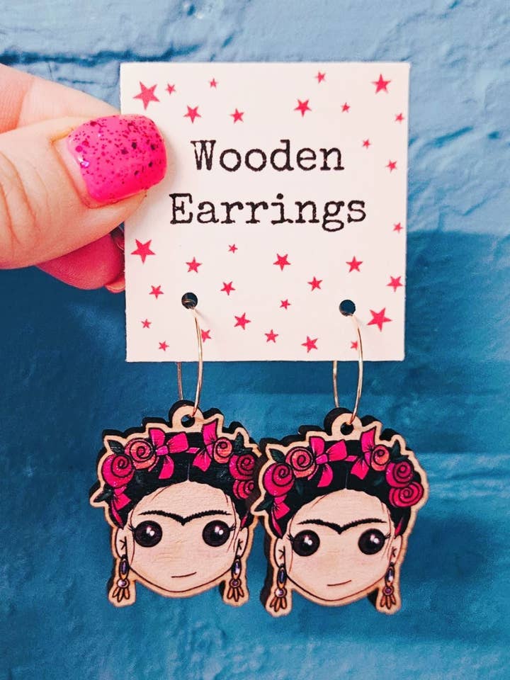 Frida Kahlo Earrings for wholesale by Paula and the Pencils