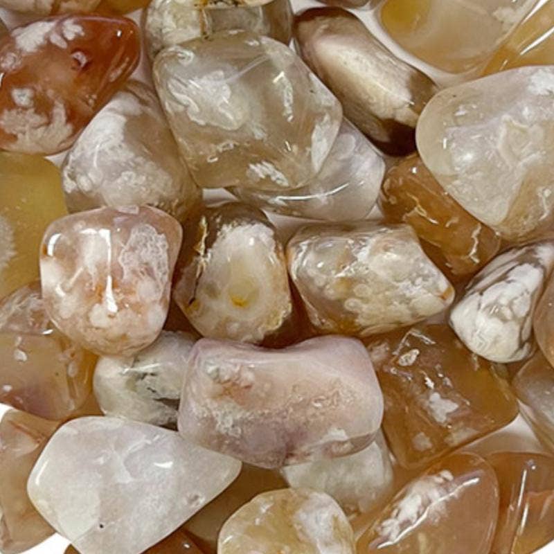 La Boîte à Cailloux - Wholesale Spiritual Stone/Crystal - Cherry Blossom Agate Madagascar A (tumbled stone)1