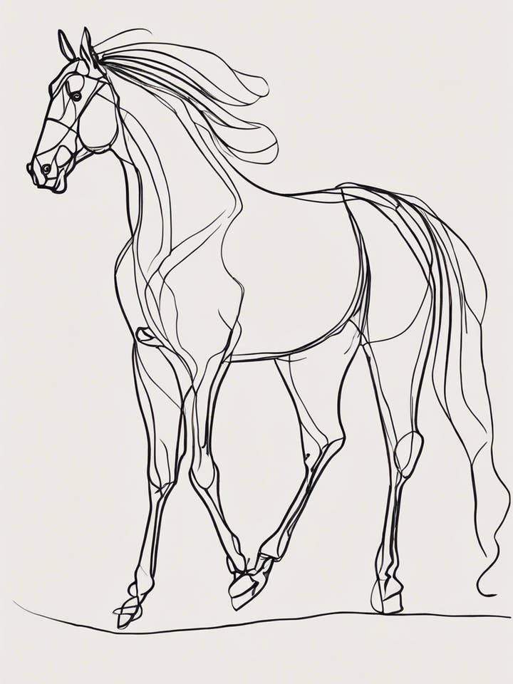 Desenho de Linha Única de Um Cavalo I por atacado de Keep Calm Collection