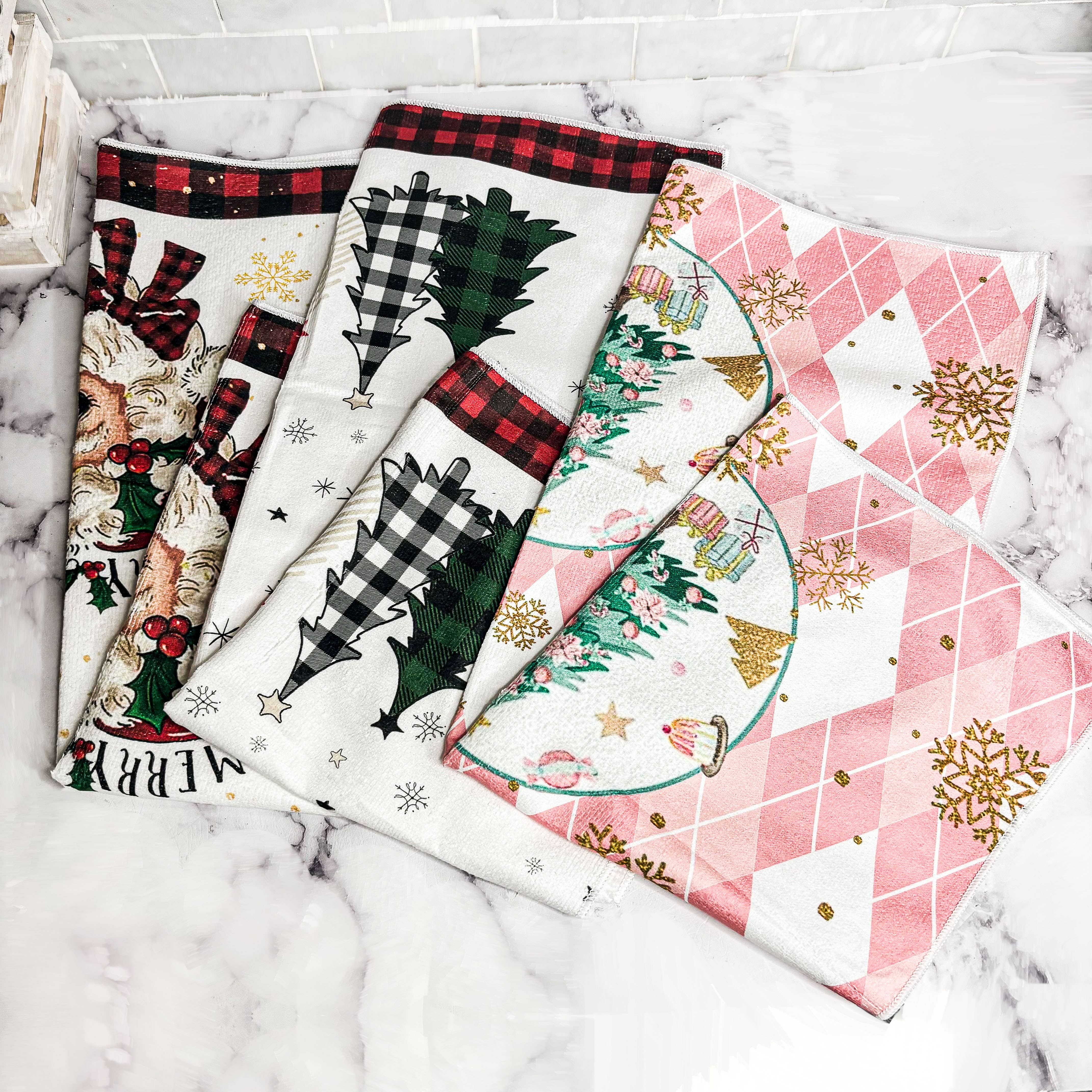 Gia Roma - Venta al por mayor Paños de cocina - Toalla de mano navideña rosa para cocina o baño25