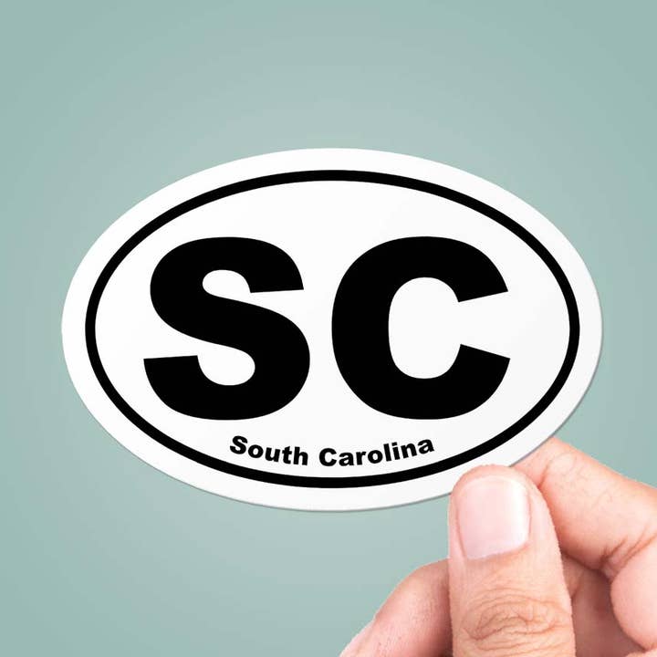 South Carolina SC State Oval klistermärke Vinyl Dekal för wholesale av CJ's Sticker Shop