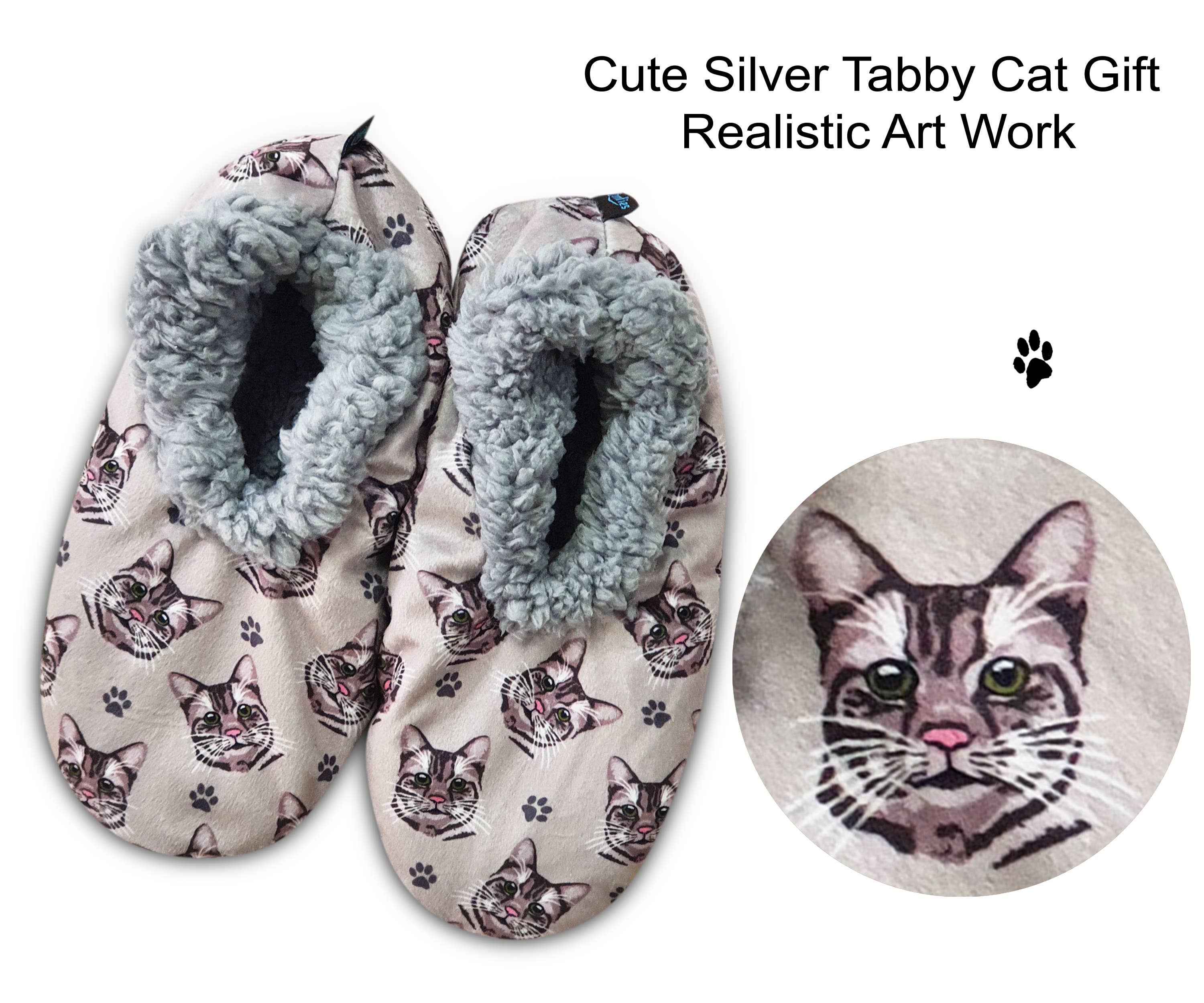 E&S Pets – wholesale Slippers – Women's – Silver Tabby Slippers2
