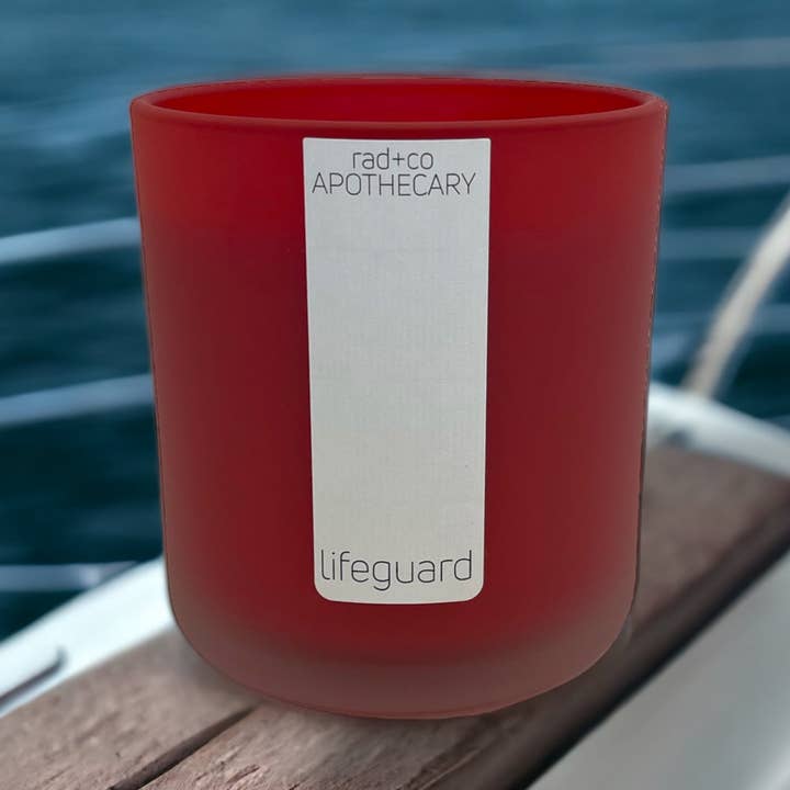 lifeguard 12 oz candle for wholesale by rad+co APOTHECARY