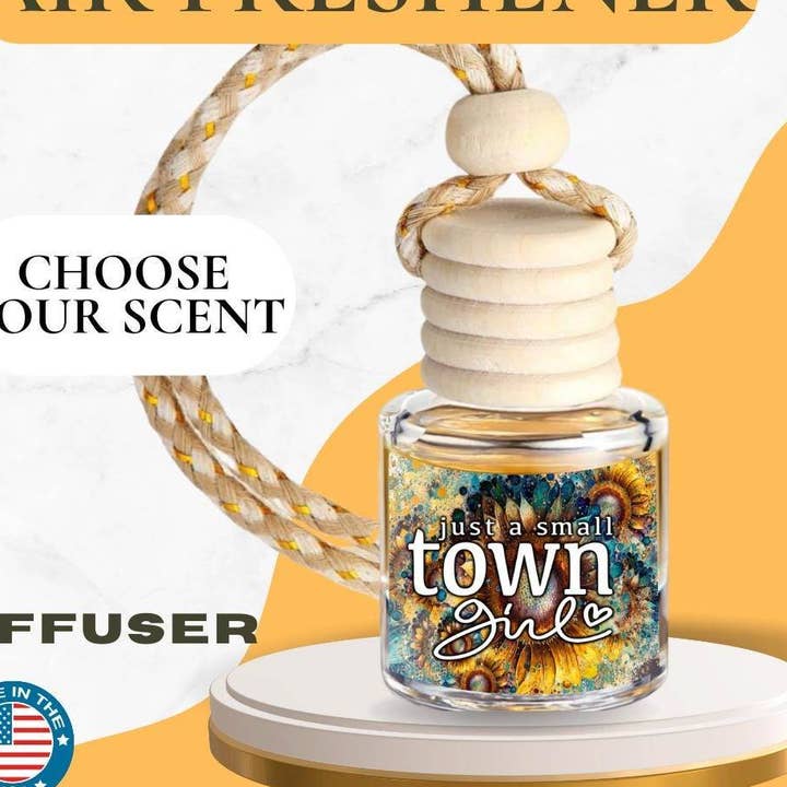 Small Town Girl Custom Hanging Bottle Air Freshener Diffuser for wholesale by Smella Good Co