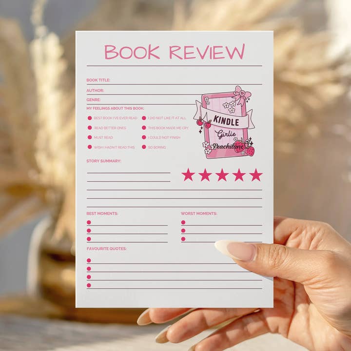 Bloc-notes de critique de livre Kindle Girlie pour la vente par Peachi Lane