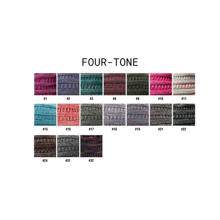 Truly Contagious - Wholesale Beanie - Women's - CC Crafted Multi Color Beanie 4-Tone ( YJ-816 )