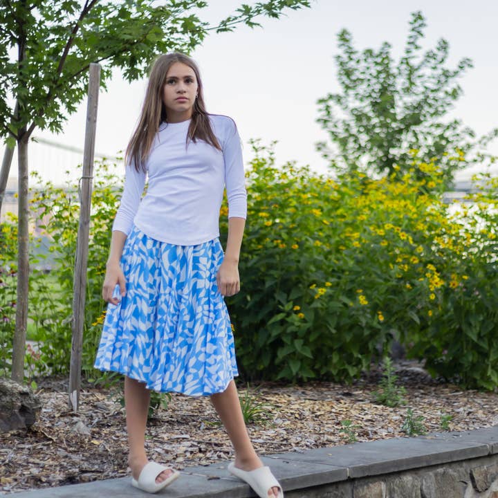 Gonna a cerchio geometrica stampata 174 per la vendita all'ingrosso da parte di Frills and Freckles