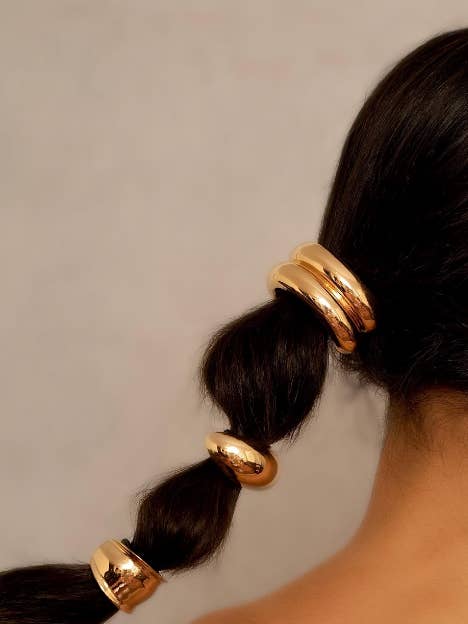 Corbata para el pelo, joyería con forma de cola de caballo, joyería de acero hinchado, acero de 14 quilates
para venta al por mayor de HoopLa